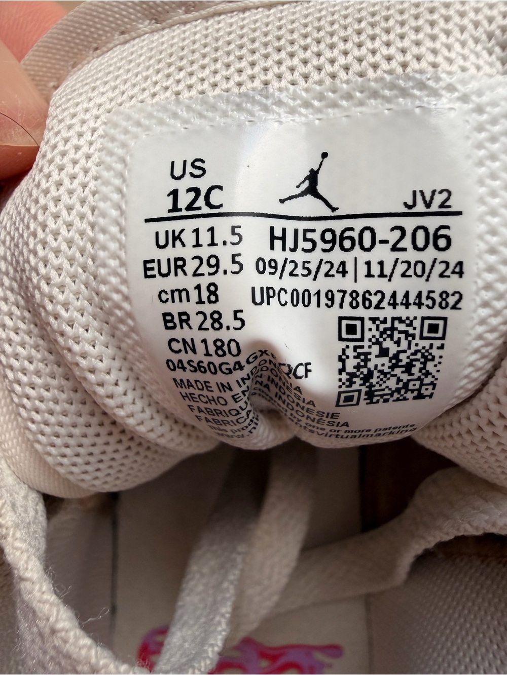 Nike Air Jordan Kids Suede Mid-Top Sneakers in Beige and Pink Jelly - Picture 8 of 8